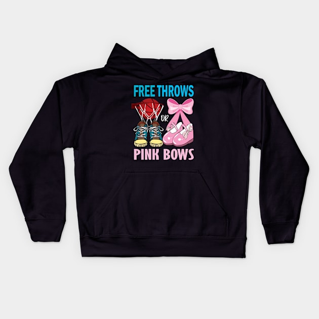 Free throws or pink bows basketball gender reveal gift... Kids Hoodie by DODG99